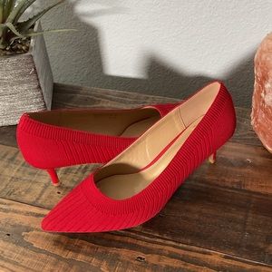 Red kitten heel